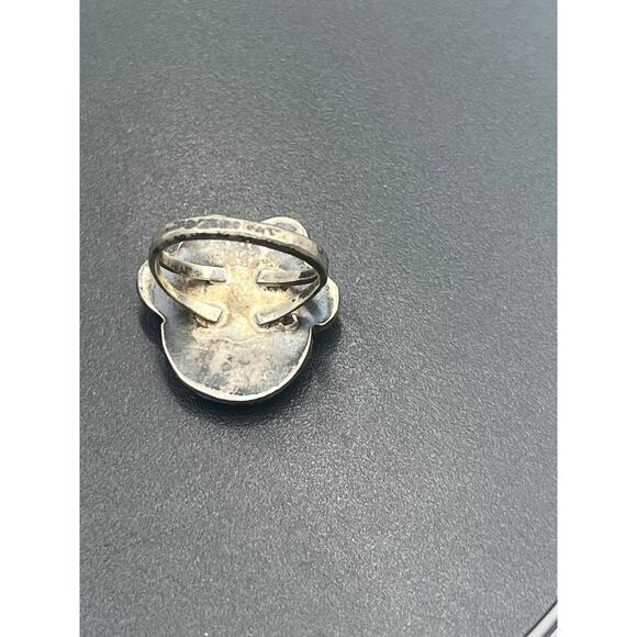 Old Pawn Native American Navajo Sleeping Beauty Turquoise Sterling Ring sz 7.25 - Picture 6 of 8